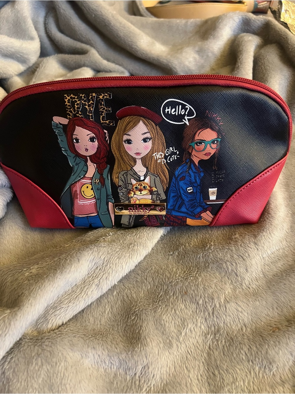 Nikky by Nicole Lee Pretty Cosmetic Bag,  plastic still on tags, new without tag